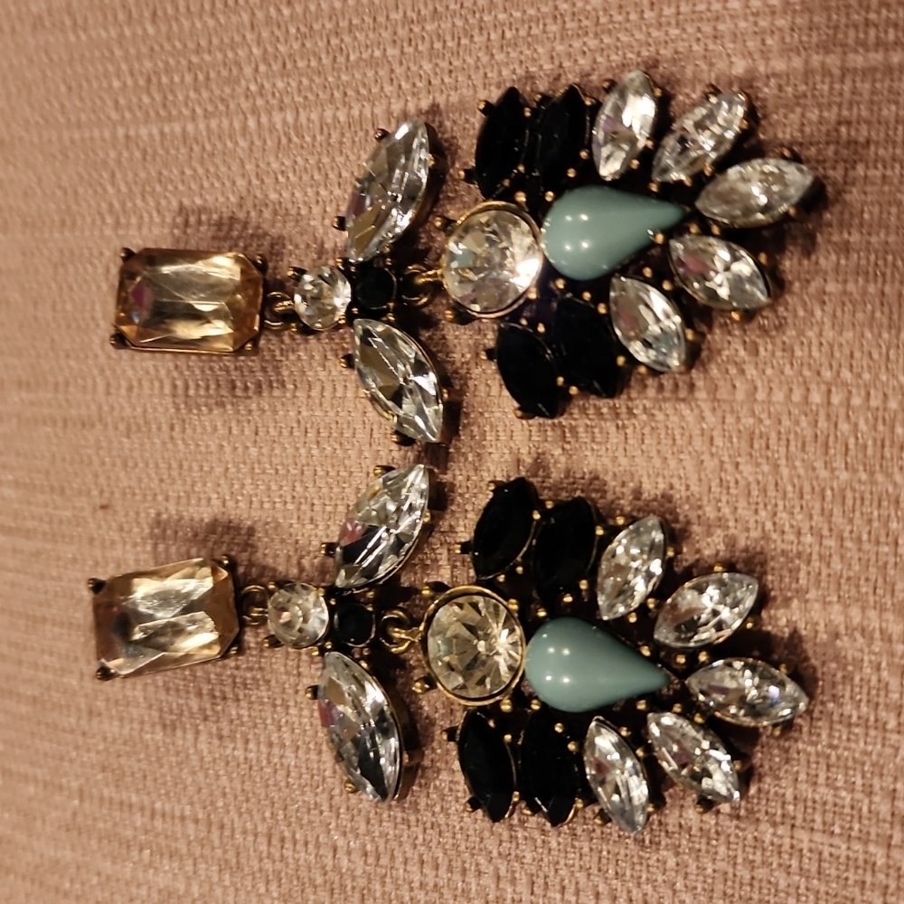 "Simone" Earrings || Clear Crystal Statement - Picture 12 of 12